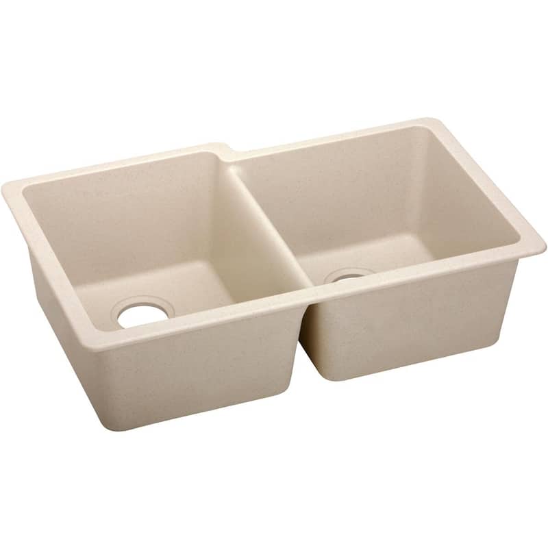Elkay Quartz Classic 33" x 20-1/2" x 9-1/2", Offset Double Bowl Undermount Sink
