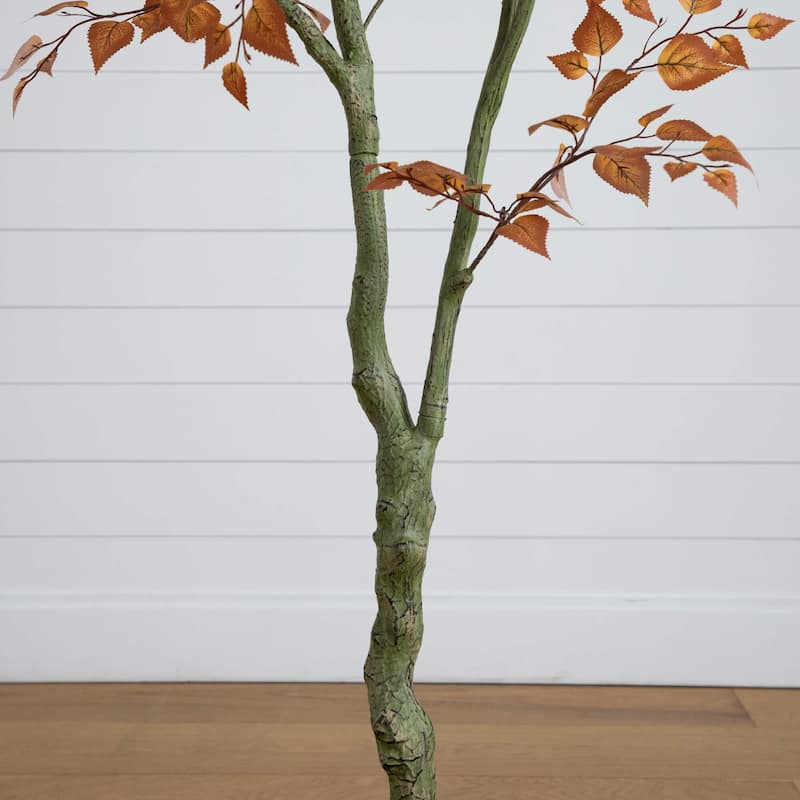 Birch Leaf Autumn Artificial Potted Fall Tree - 6'