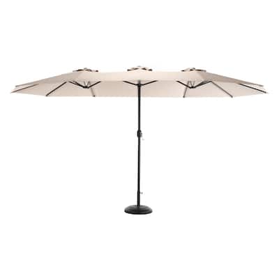 14.86 ft. Steel Market Outdoor Patio Umbrella with 12 Ribs, Crank Open/Close System, Double Sided Umbrella