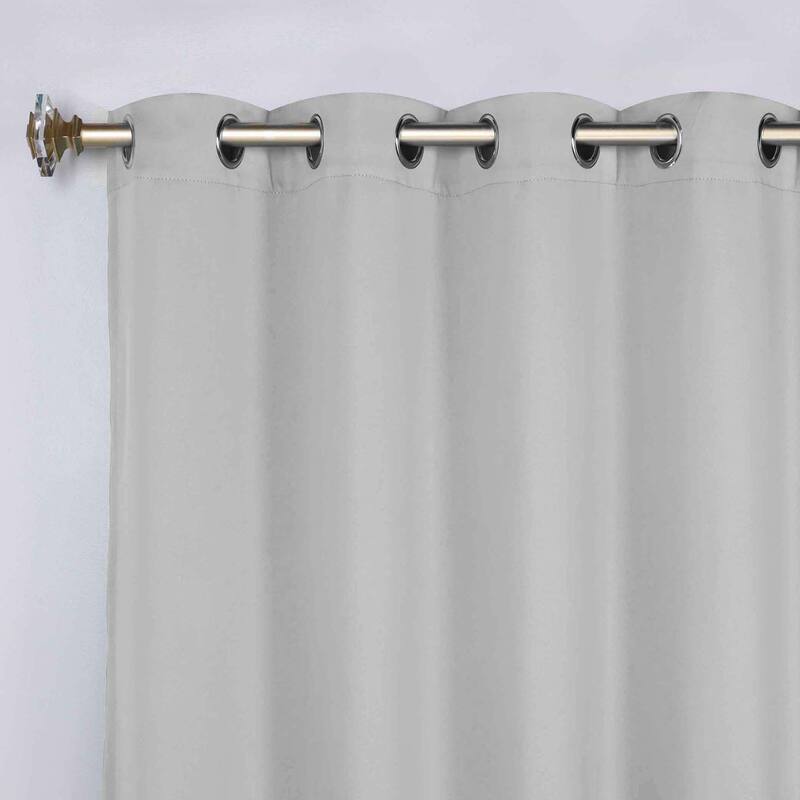 Superior Solid Machine Washable Room Darkening Grommet Curtains, Set of 2
