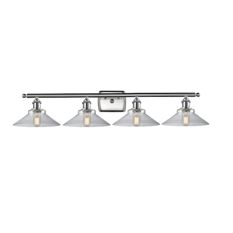 Innovations Lighting Disc 4 Light 36" Wide Bathroom Vanity Light - Brushed Satin Nickel / Clear