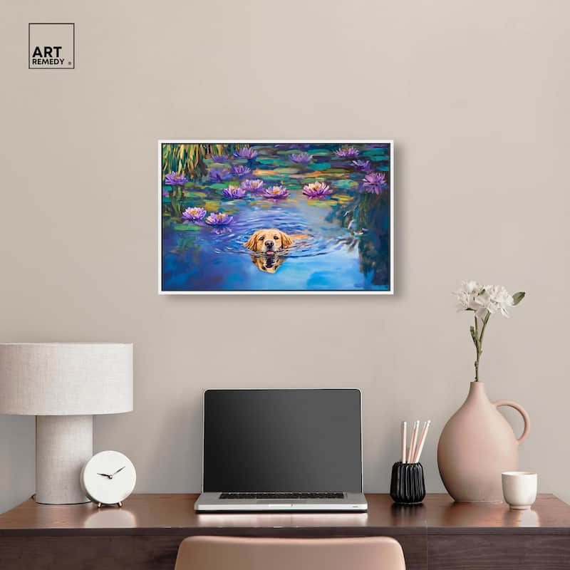 Watery Wag I Canvas by Art Remedy