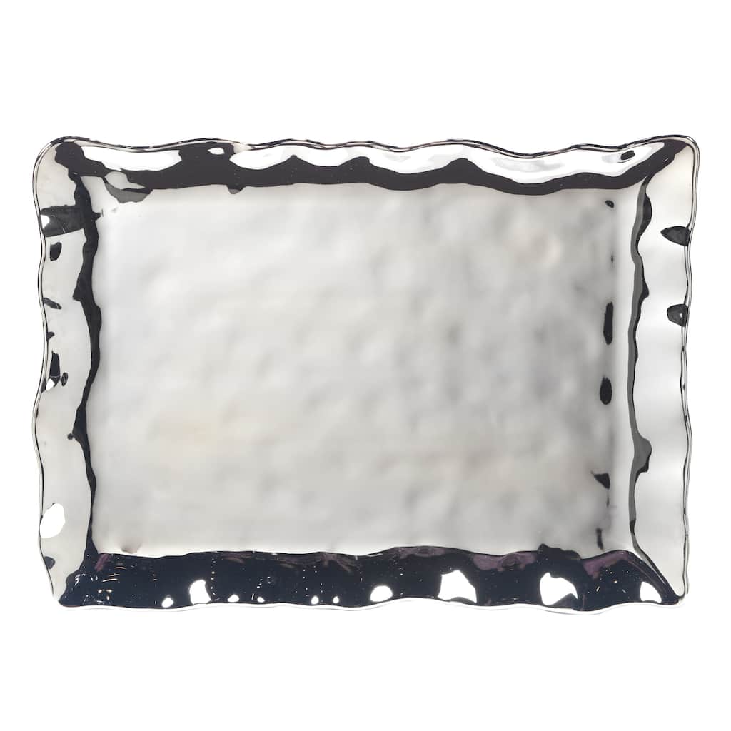 Certified International Silver Coast Rectangular Platter 16" x 10" - 16" x 10"