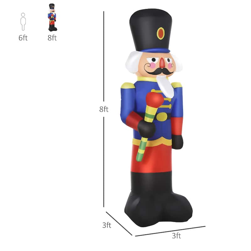 HOMCOM Giant Nutcracker Decoration, Christmas Nutcracker, Large Christmas Decoration