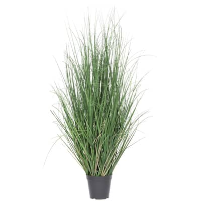 Vickerman 36" PVC Artificial Potted Green Curled Grass.