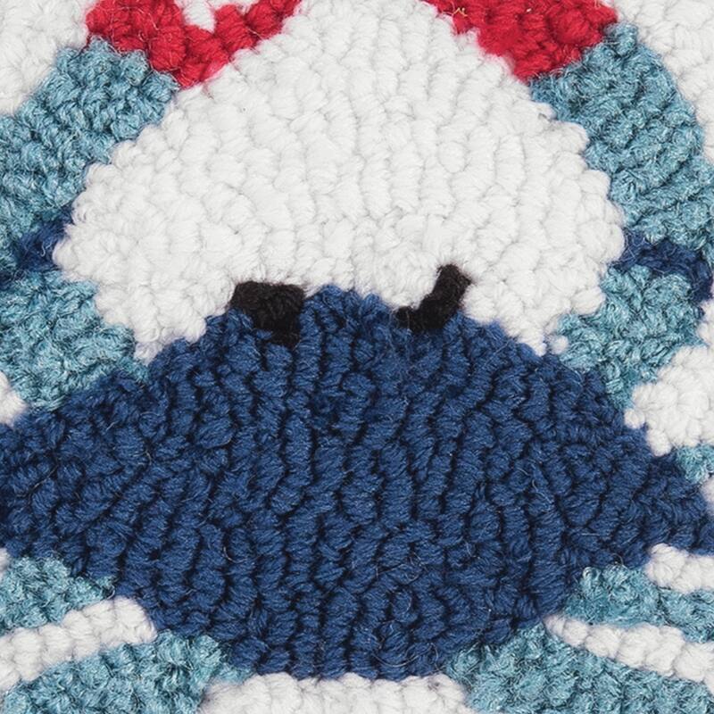 8" x 8" Blue Crab Petite Hooked Throw Pillow