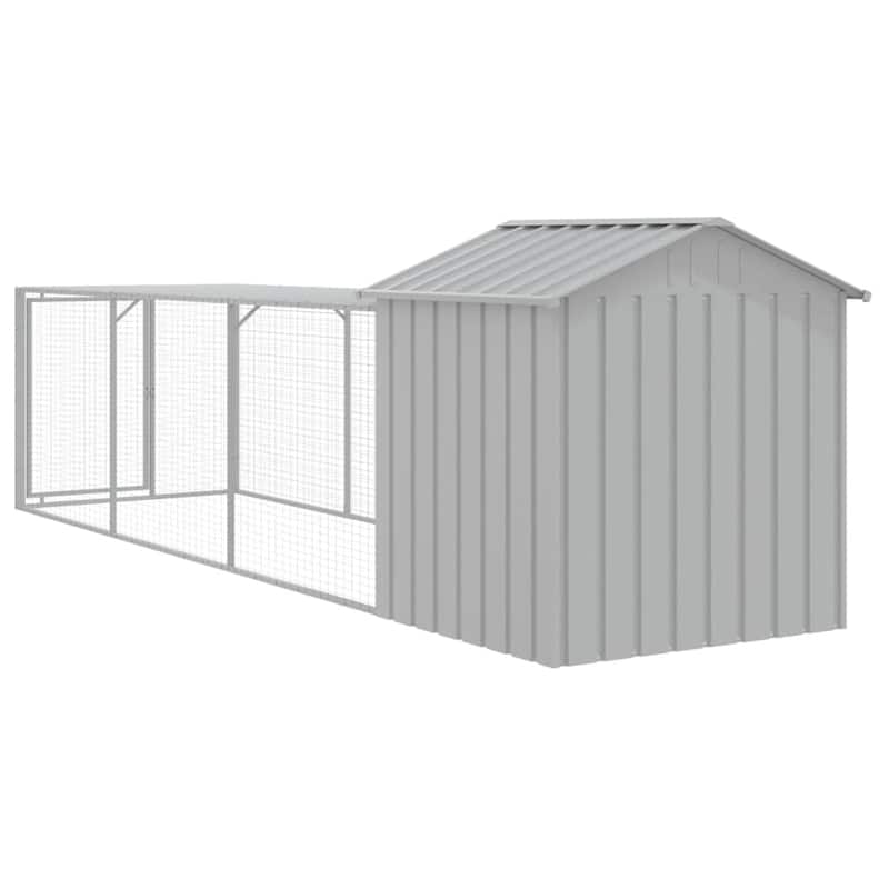 vidaXL Chicken Cage with Run Light Gray/Anthracite multisize Galvanized Steel