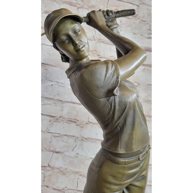 Extra Large Female Golfer Golf Sport Trophy Award Bronze Statue Sculpture Figure