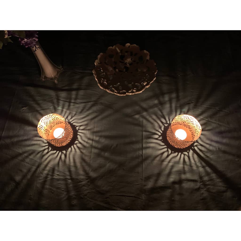 VIBHSA Votive Candle Holders Set of 2 (Golden)