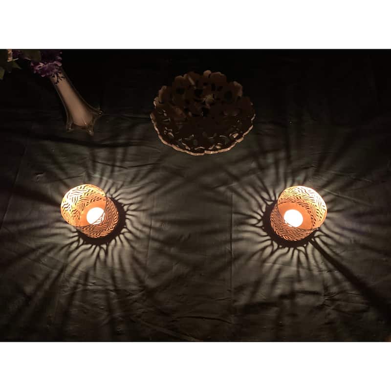 VIBHSA Votive Candle Holders Set of 2 (Golden) Bed Bath & Beyond