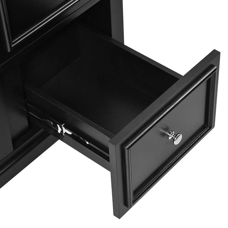 30'' Bathroom Vanity with Top Sink, Freestanding Vanity Set with Mirror Cabinet
