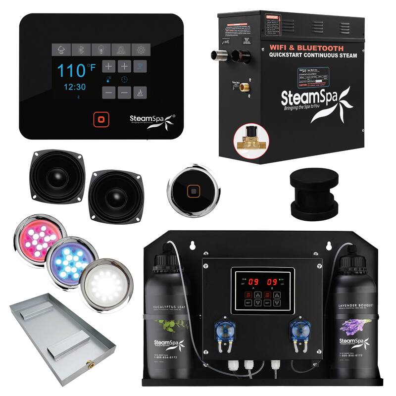 SteamSpa BKT900-ADP Black Series WiFi and Bluetooth 9KW Quickstart - Matte Black