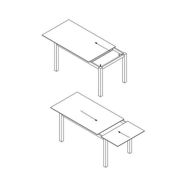 LARA Glass Top Extendable Dining table