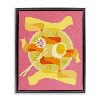 Stupell Retro Mod Ramen Bowl Framed Floater Canvas Wall Art Design By Lil' Rue