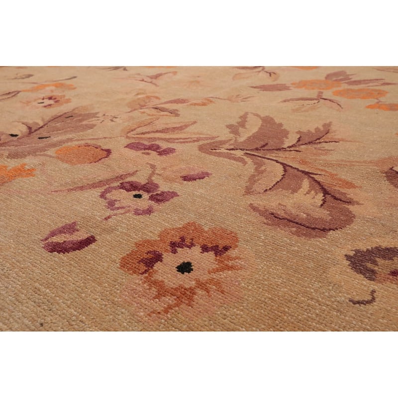 Hand Knotted Michaelian & Kohlberg Tan Tibetan Wool Oriental Area Rug - 9' 1'' x 11' 11''