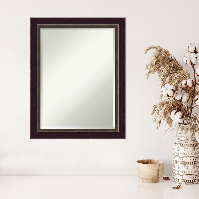 Beveled Wood Wall Mirror - Signore Bronze Frame