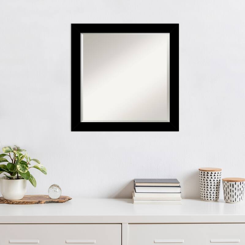 Brushed Beveled Framed Wall Mirror - Brushed Black