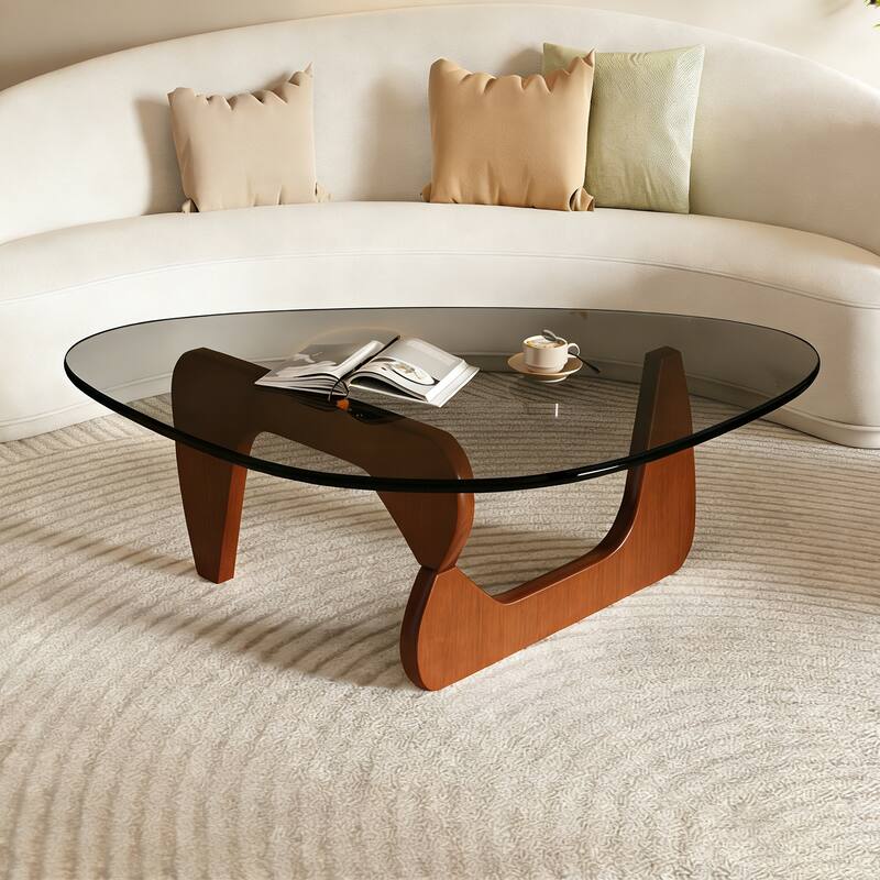 36" Modern Glass Coffee Table with Sleek Design for Living & Office