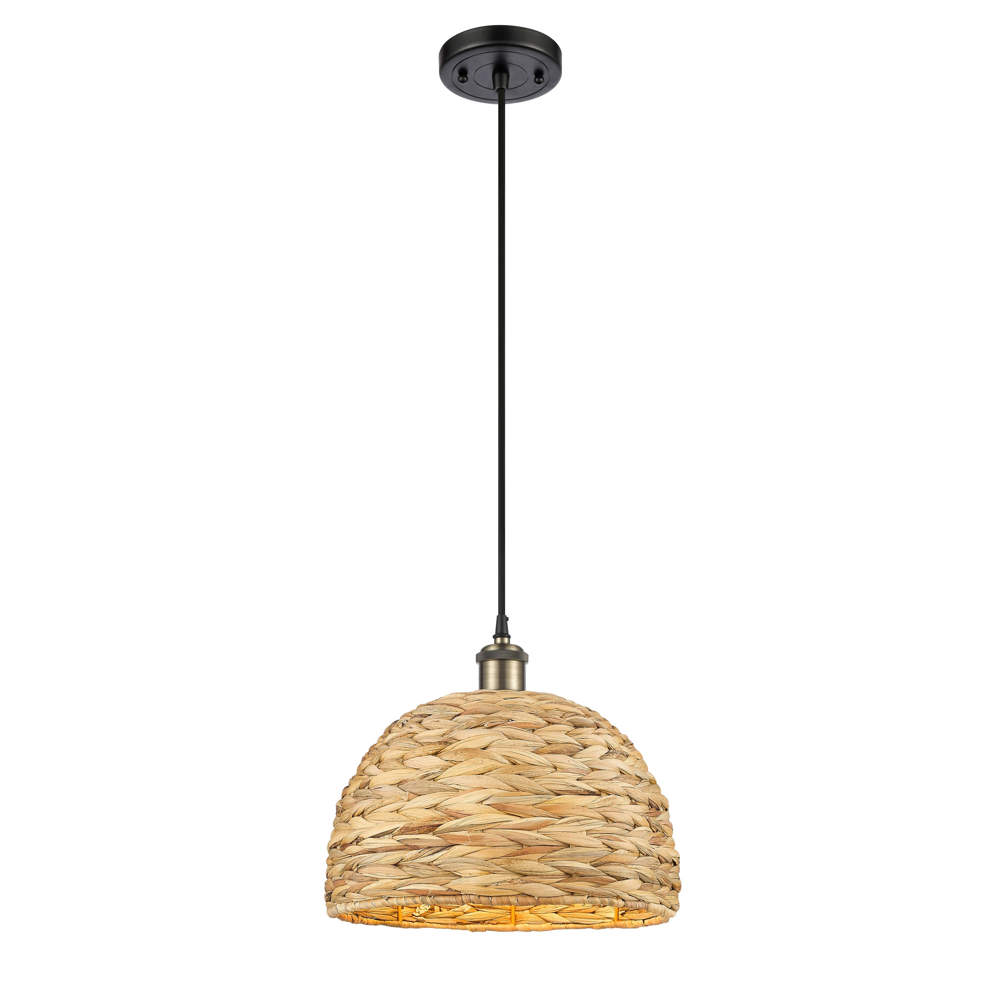 Option Black Antique Brass / Natural Rattan