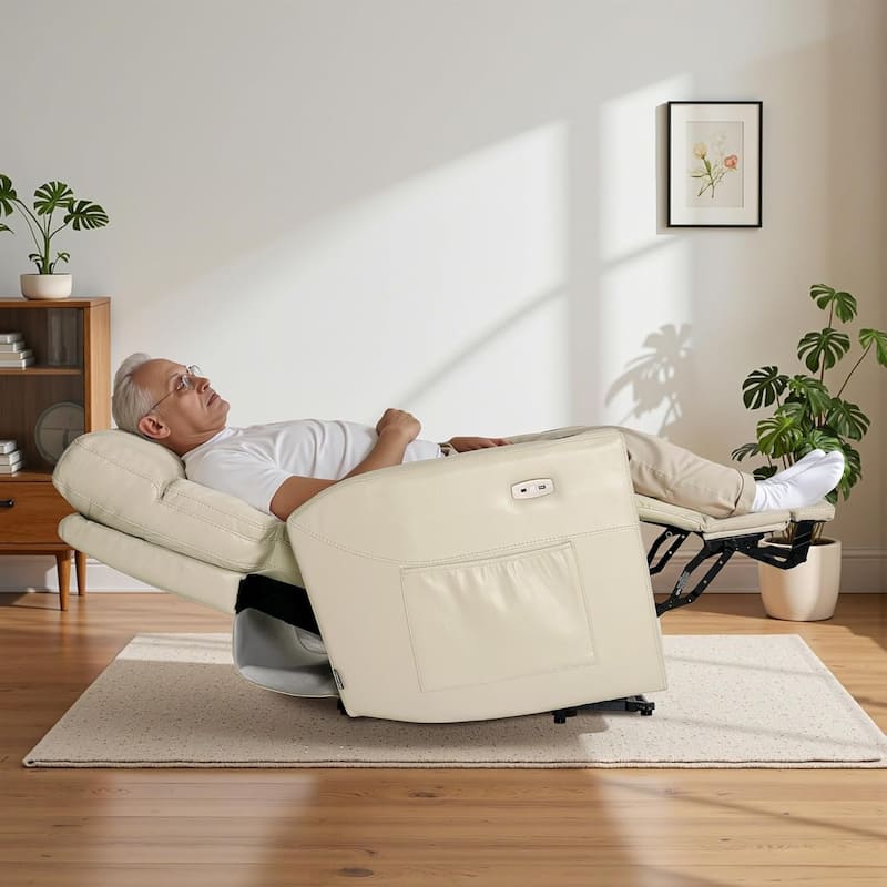 MCombo 380lbs Oversized Dual Motors Power Lift Recliner Chair, for Heights 5'7''-6'6" Big and Tall People, Faux Leather R7177
