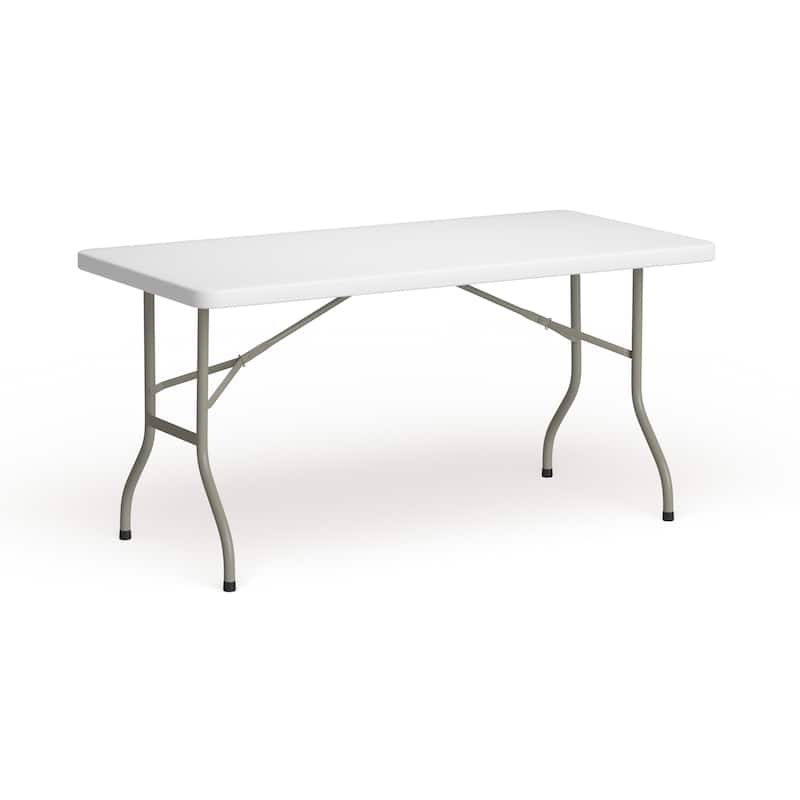 30"W x 60"L Plastic Folding Table with Granite White Surface - Banquet Table
