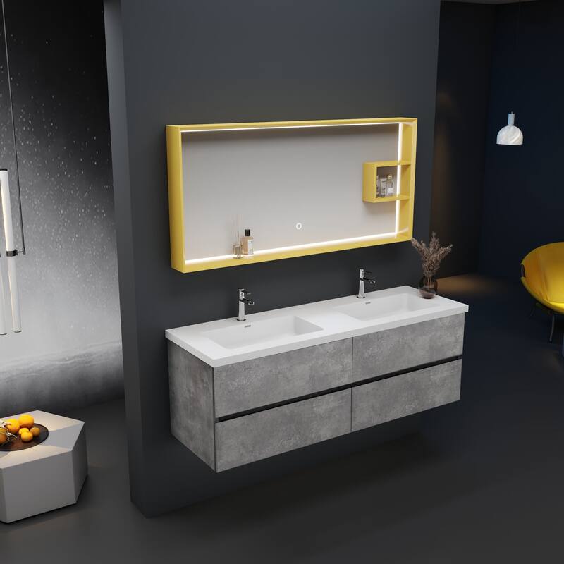 Floating Wall Mounted Bathroom Vanity with Sink Bed Bath & Beyond 38121538