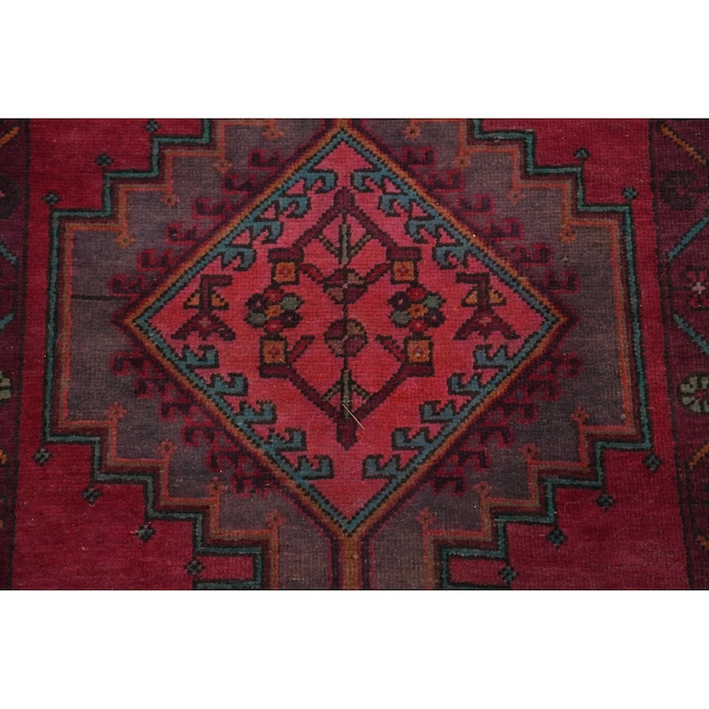 Hand Knotted Oriental 100% Wool Carpet Traditional Tribal Pink Ardebil Runner Rug - 9' 11'' X 3' 6''