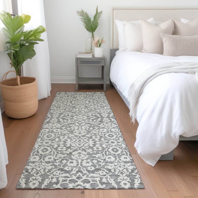 Premium Washable Super Soft Traditional Mekenzie Mayfield Rug - Gray - 2'3" x 7'6"