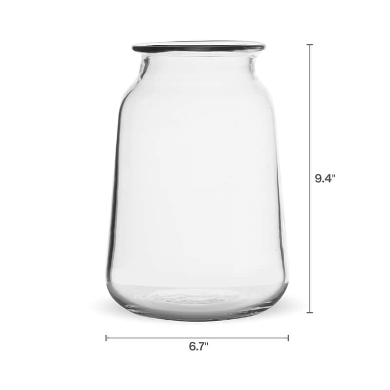 Elements Milk Bottle Vase, 9 Inch, Clear