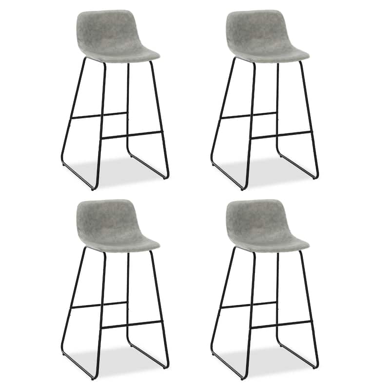 Modern 30.in Bar Height Bar Stool with PU Leather and Metal Frame Barstools for Kitchen Island
