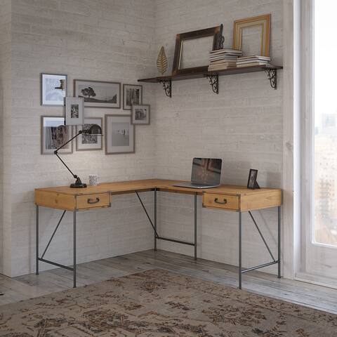 Ironworks 60W L Shaped Desk from kathy ireland® Home by Bush Furniture