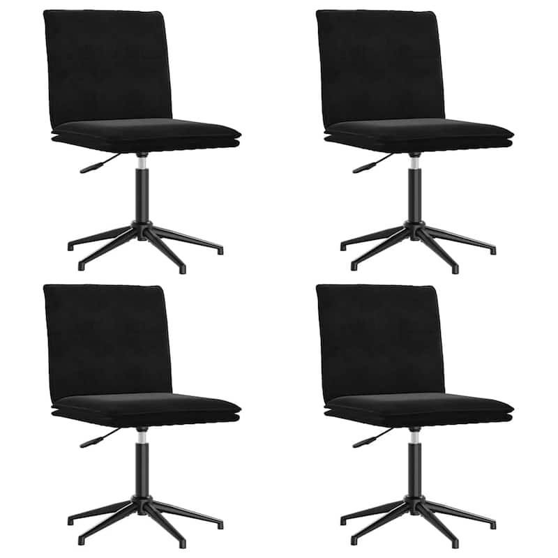 vidaXL Dining Chair Set of 4 Black Velvet (100% polyester), plywood, metal - 7.8 x 6.8 x 13.0