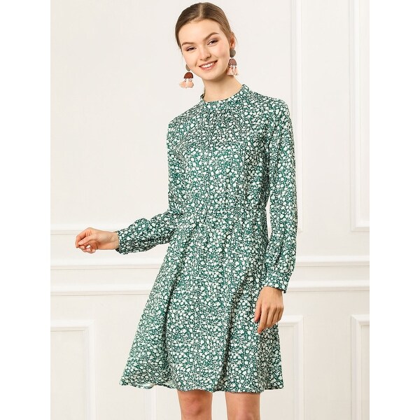 mock neck a line dress