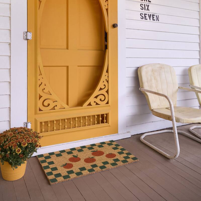 Oranges Checkerboard Fruit 18" x 30" Doormat - 18" x 30"
