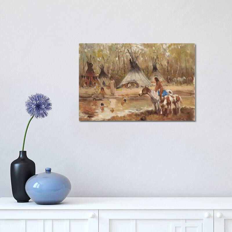 iCanvas "Sioux Camp" by Ernest Chiriacka Canvas Print - 12x18x1.5