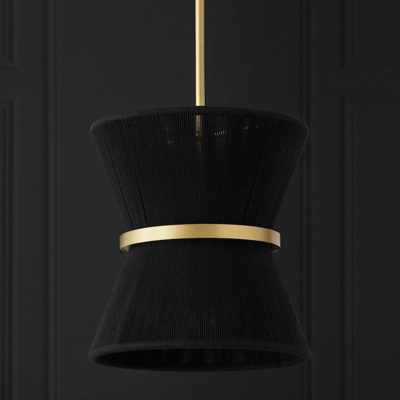 Cecilia 12" 1-light Patinaed Brass/ Tapered String Pendant