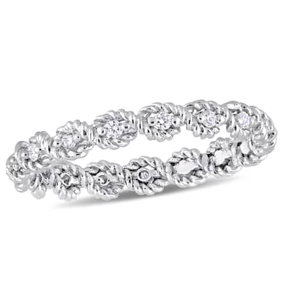 Miadora Signature Collection 10k White Gold 1/6ct TDW Diamond Infinity Eternity Band