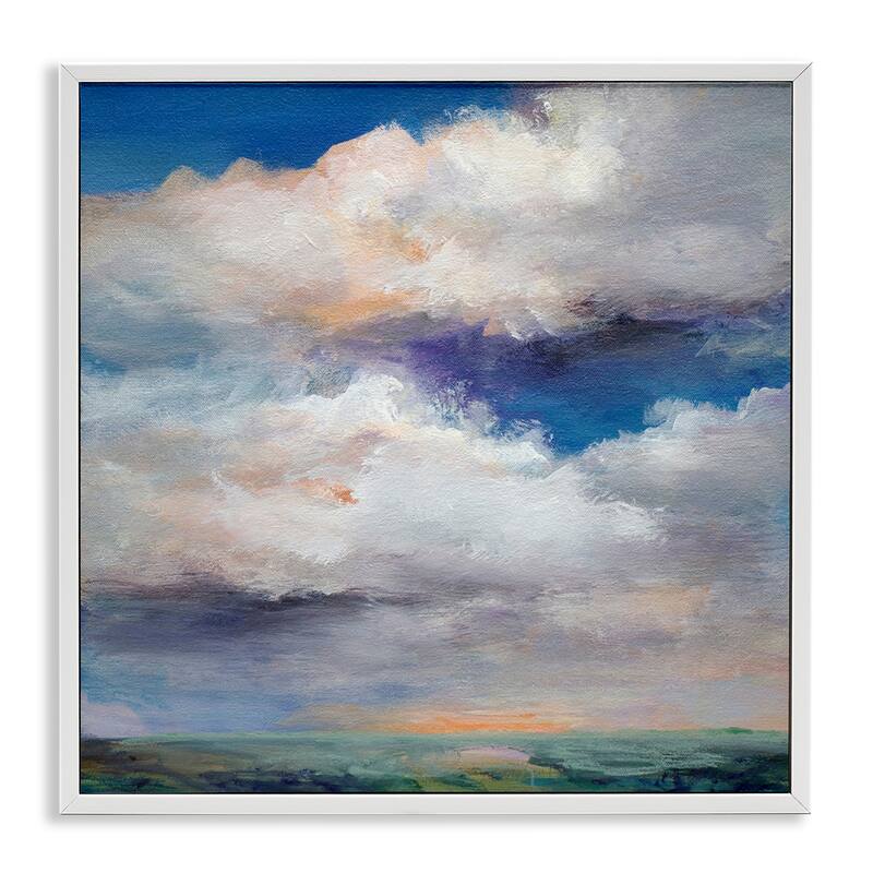 Stupell Restless White Clouds Framed Giclee Art Design By Karen Hale - 24 x 24 - White