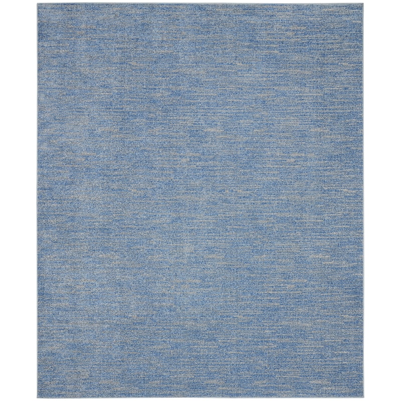 Nourison Modern Solid Indoor/Outdoor Area Rug - 10' x 14' - Blue/Grey