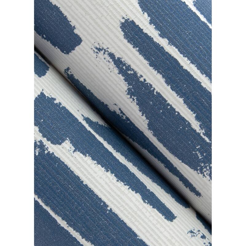 A-Street Prints Myrtle Indigo Abstract Stripe Wallpaper