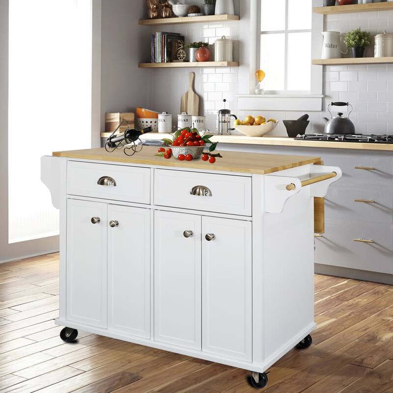 Cambridge Natural Wood Top Kitchen Island