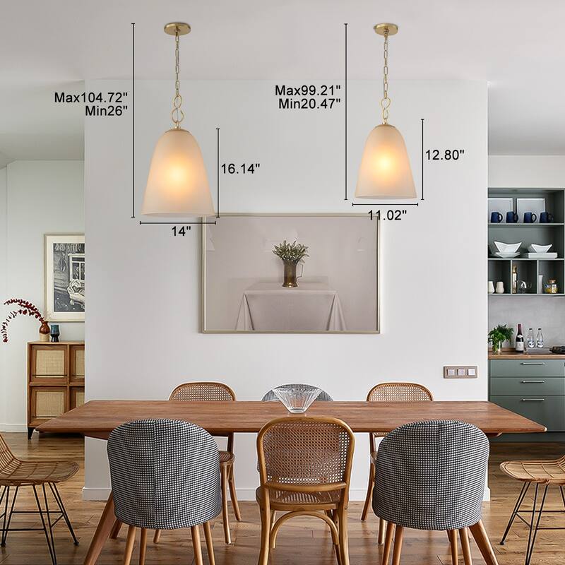 Modern Champagne Bell Pendant Light Lighting for Kitchen Island