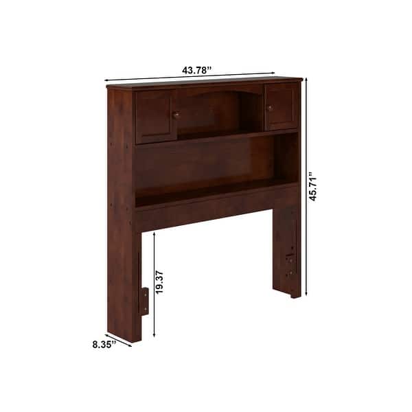dimension image slide 3 of 8, Denver Wood Bookcase Headboard