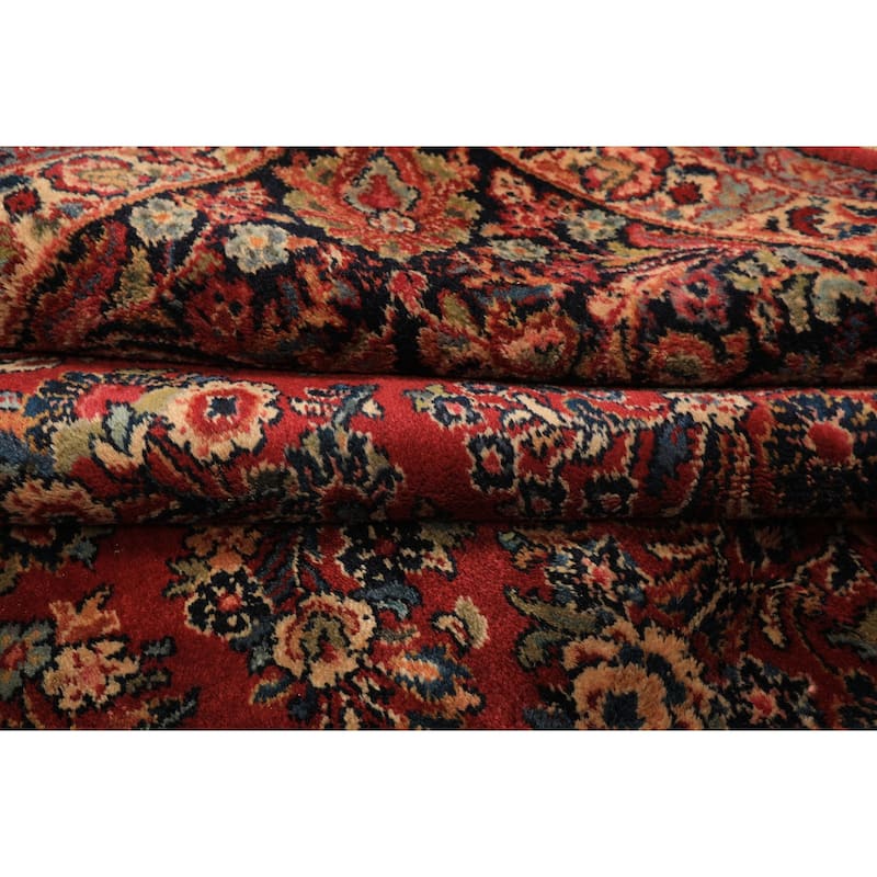 8'8''x12 Machine Made New Zealand Wool Burgundy Sarouk Traditional Karastan Rug - 8' 8'' x 12'