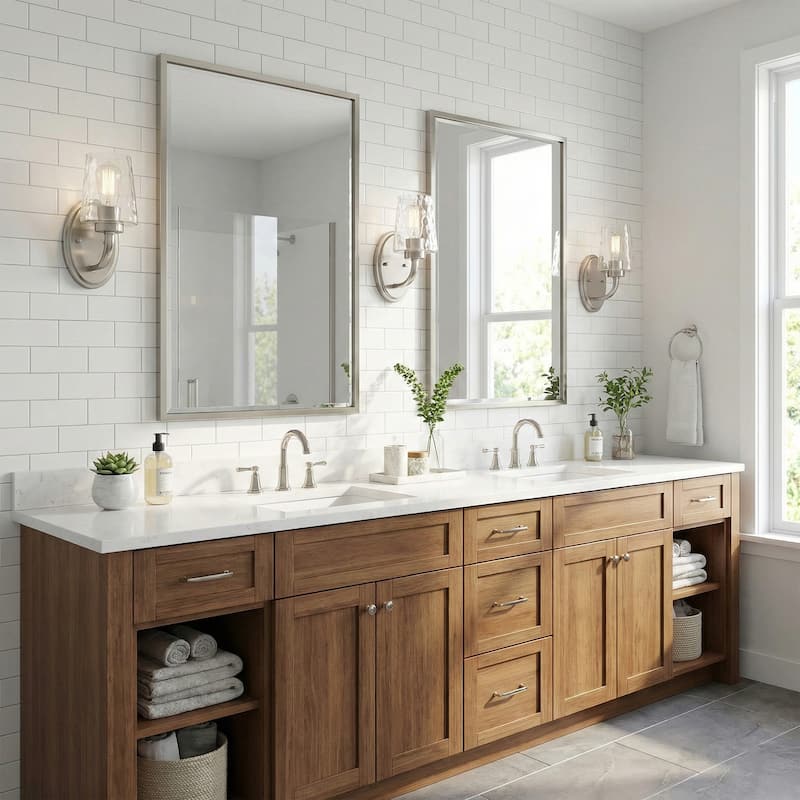 Acroma Modern 1-Light Bathroom Wall Sconce Farmhouse Wall Light with Water Glass