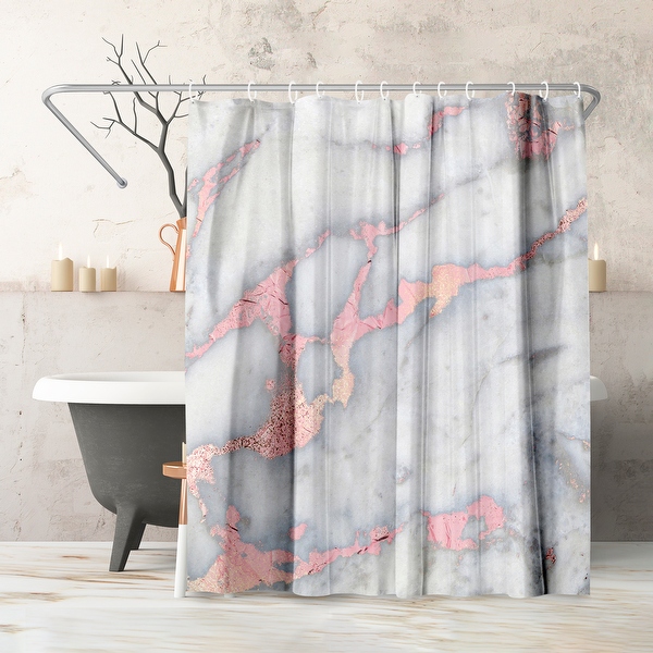 Rose gold top shower curtain