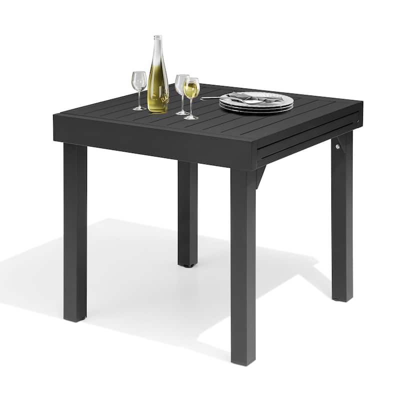 Outdoor Expandable Aluminum Dining Table with Leaf Extension - See Picture