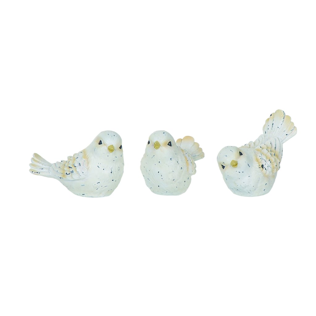 Transpac Medium Resin Whitewash Bird Set of 3 Spring Home Decorations