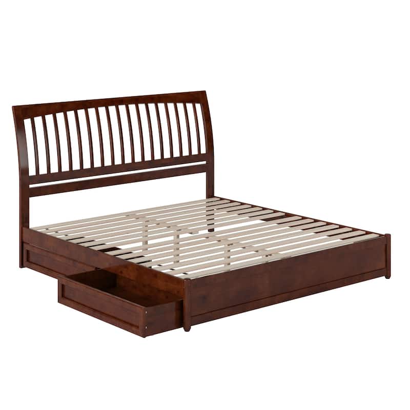 Roslyn Platform Bed with Panel Footboard and Storage Drawers