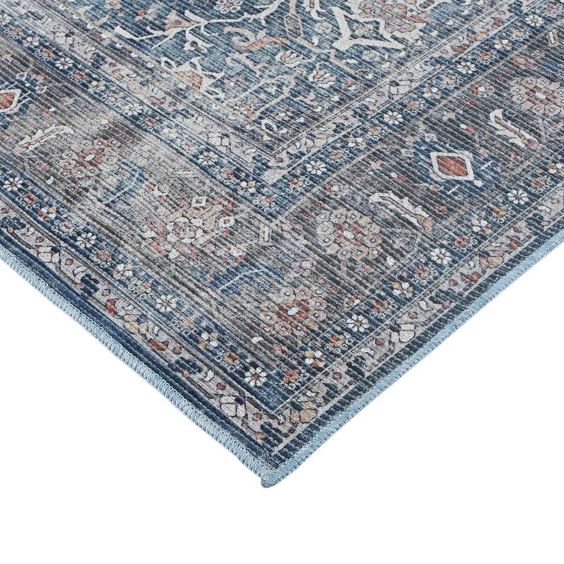 Alaska Machine-Washable Vintage Medallion Power-Loomed Area/Runner Rug